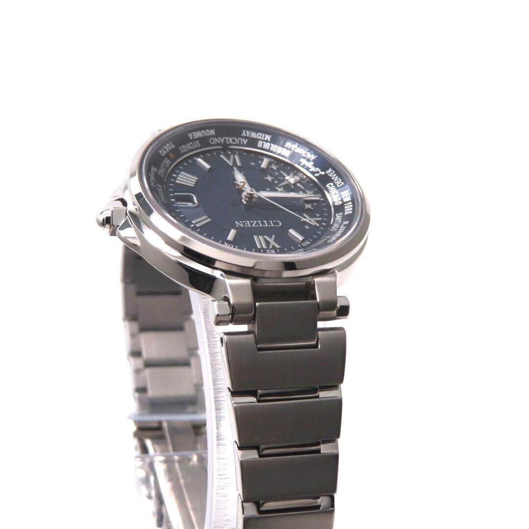 CITIZEN xC Happy Flight EC1010-81L Radio Solar Diamond Ladies Watch Navy Dial