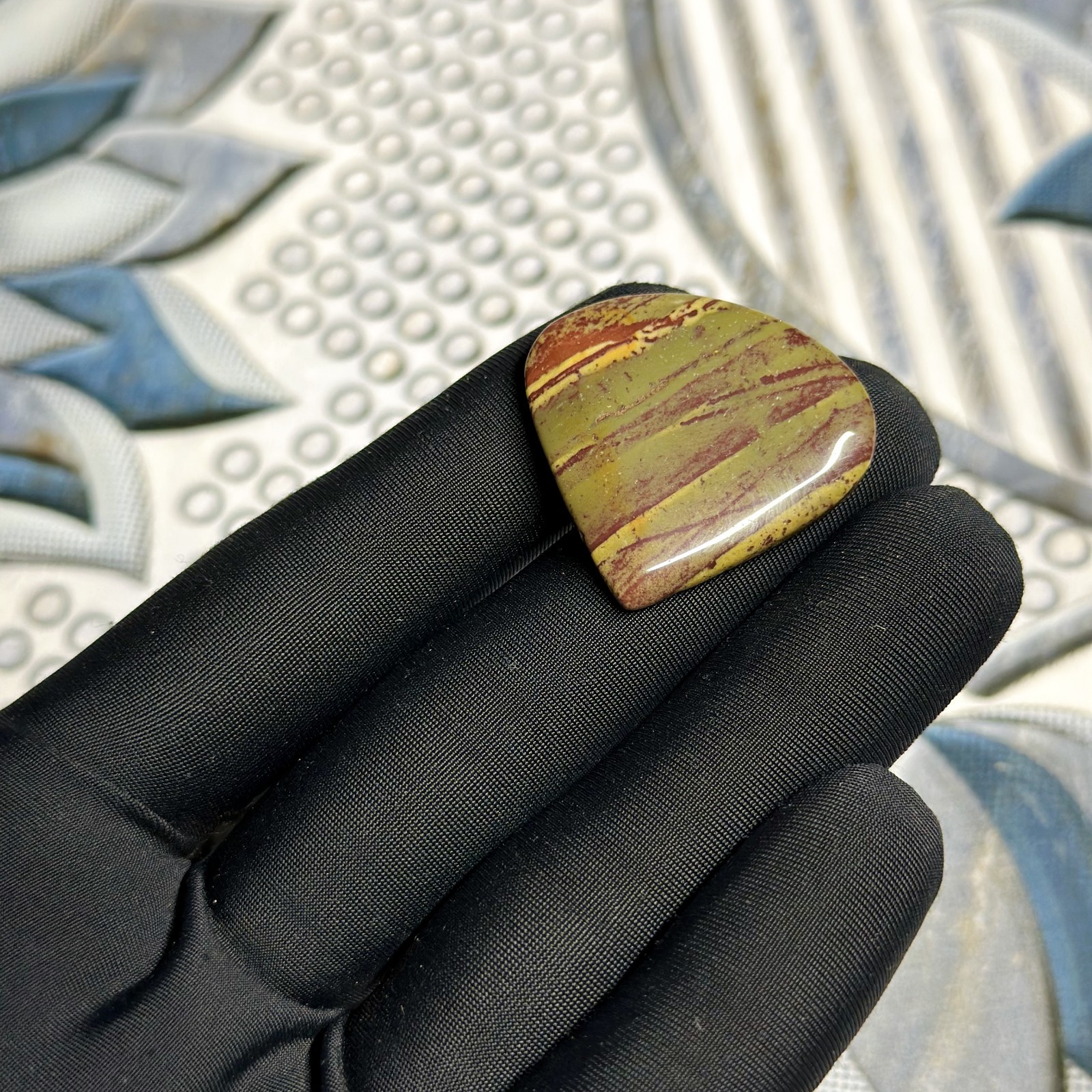 Authentic Jasper A++ Grade, Pear Cabochon, High Polish Gemstone, 32x30x5MM