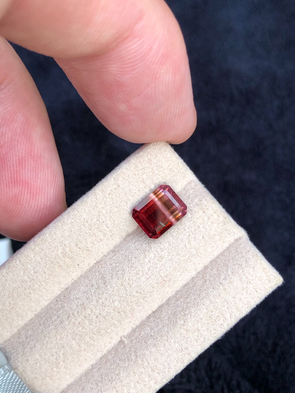 Emerald Cut Quad Color Natural Tourmaline Gemstone: 1.8 Carats
