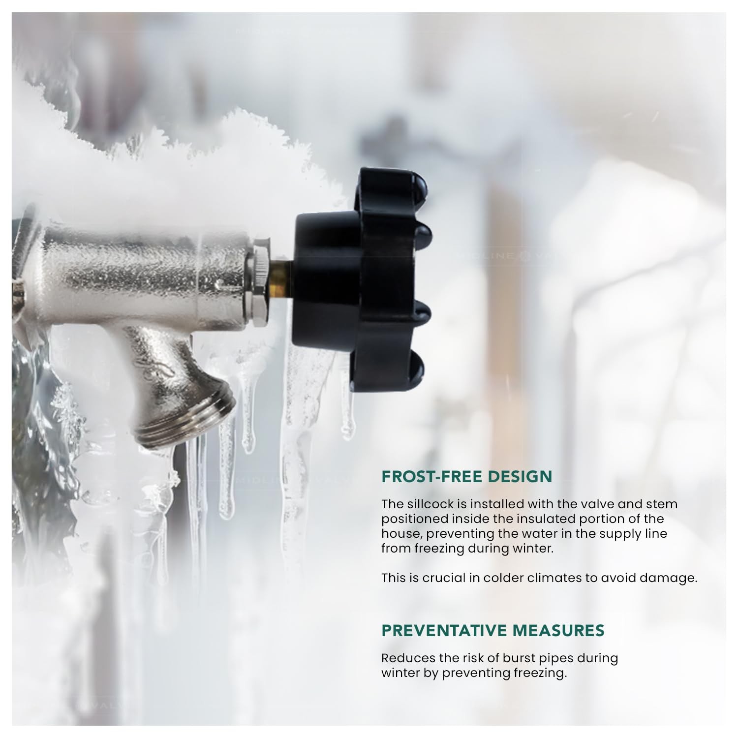 Frost Free Anti Siphon Sillcock Outdoor Hose Bibb Valve Brass Chrome 6 Inch