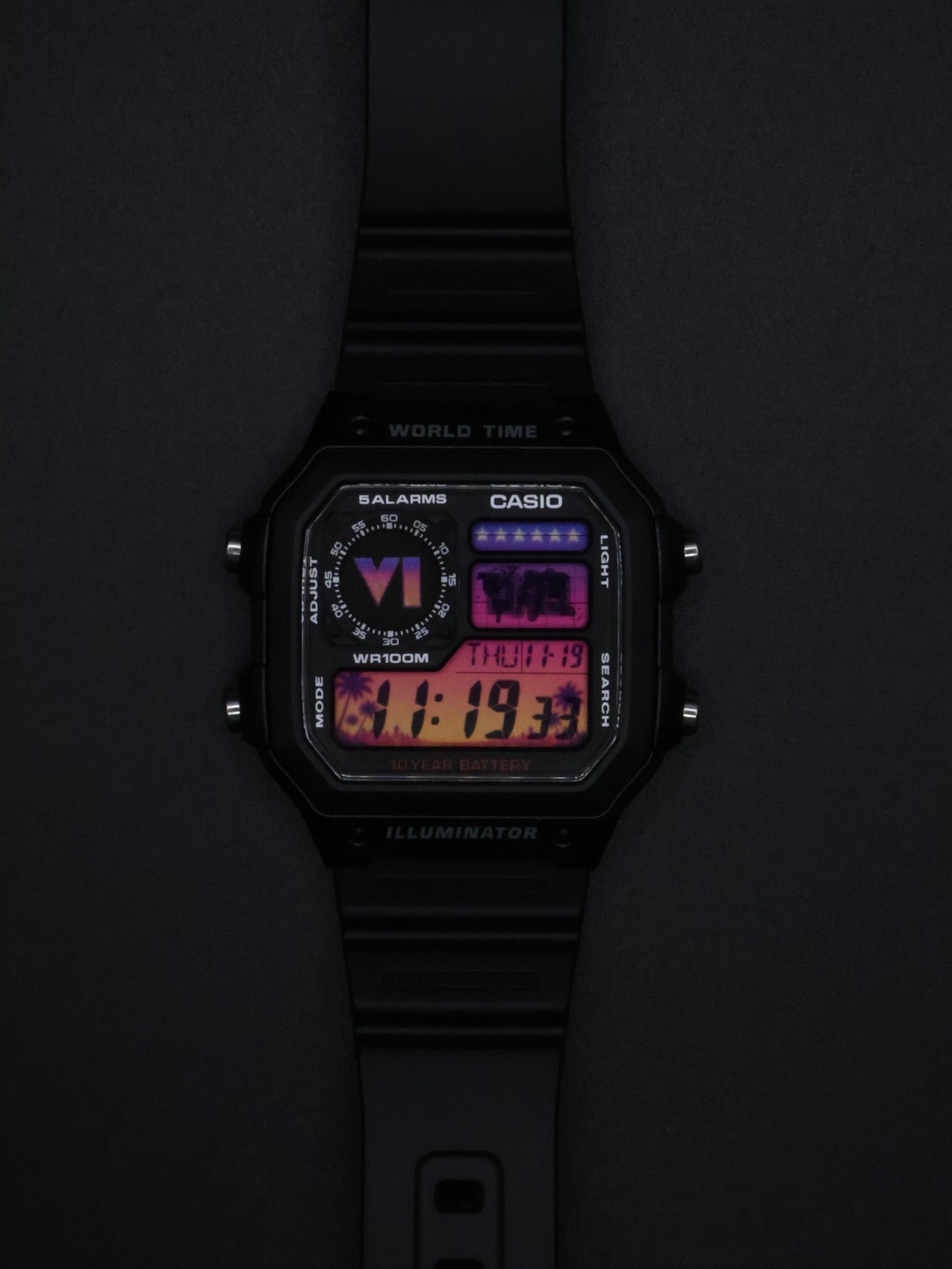 “Wasted” | Custom GTA VI Gradient Casio Royale | AE-1200WH | ☀️🌴 | Watch MOD