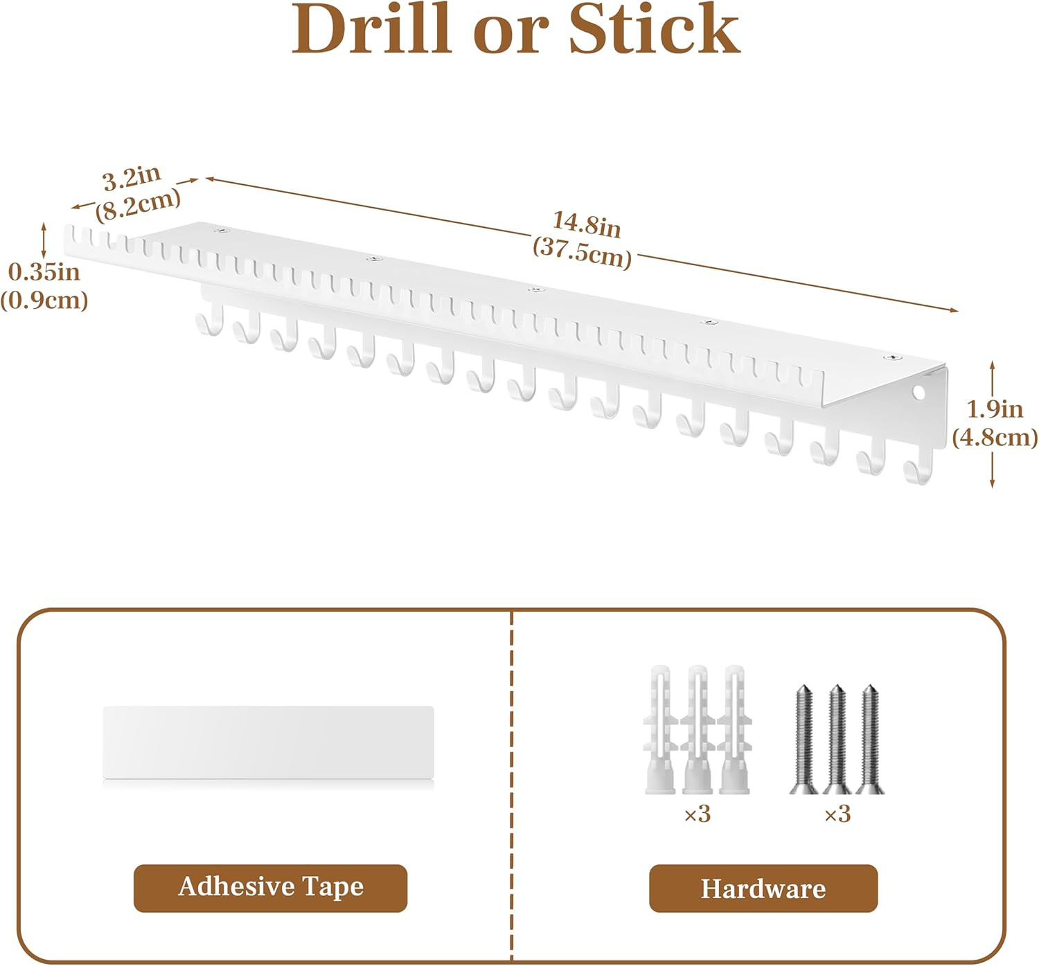 Necklace Holder Wall Hanging Organizer: Wall Mounted Jewelry Shelf with 56 Hooks
