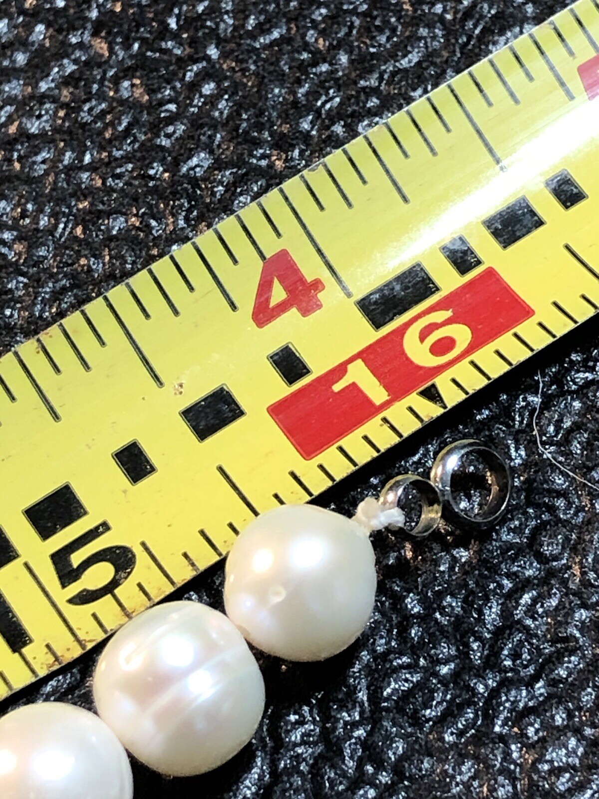 Estate 16” 8.7mm-10mm Pearl Necklace Nacre Creamy,Pink Yellow Hues Weight 44.54g