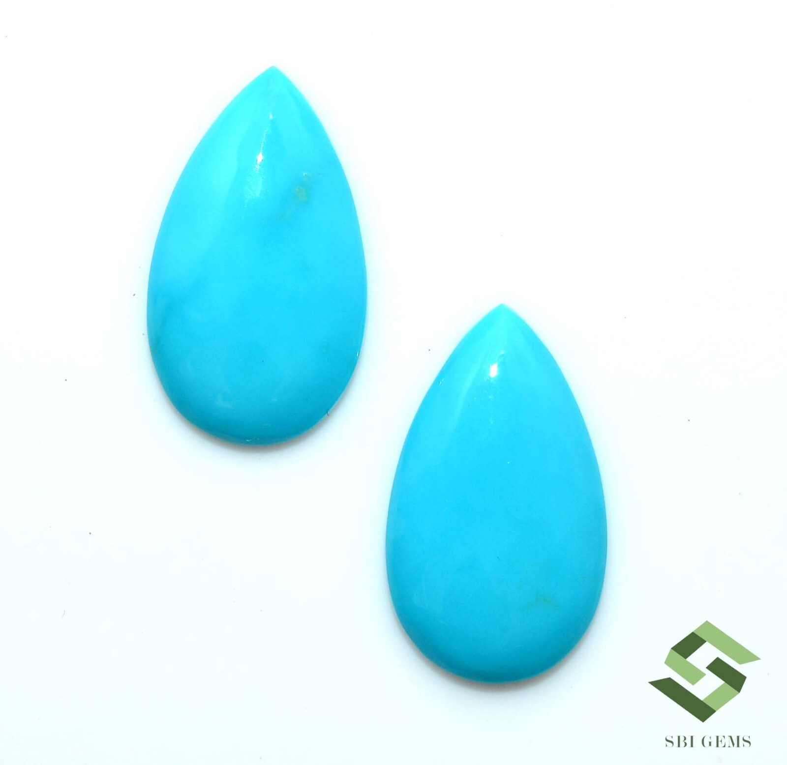 18×10 mm Natural Sleeping Beauty Turquoise Pear Cabochon Pair 7.16CTS Loose Gems