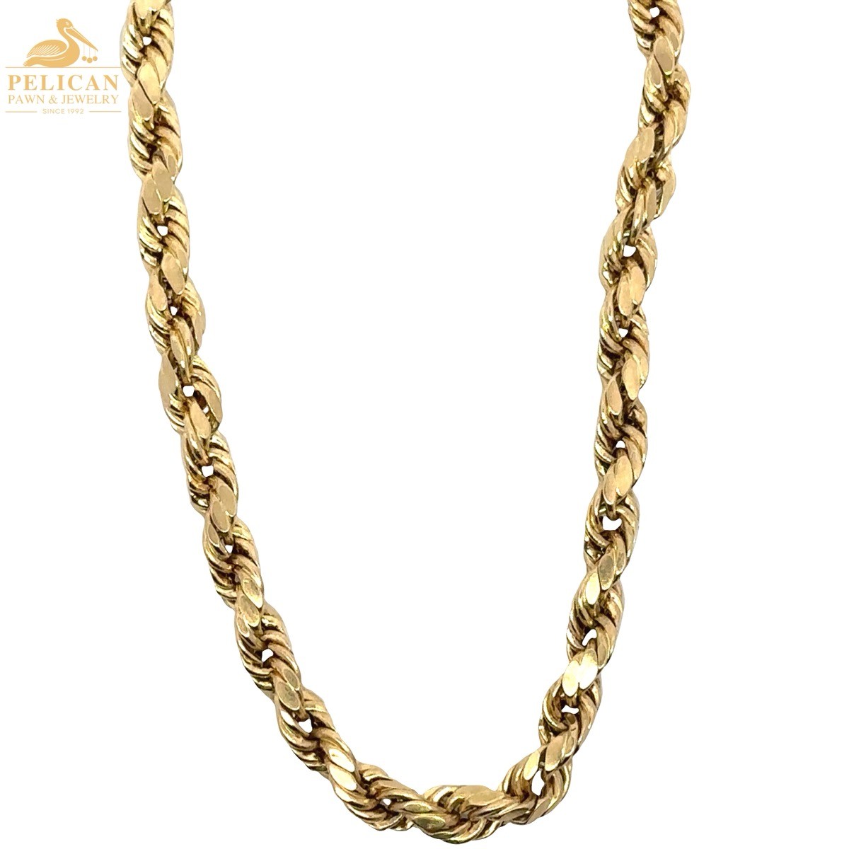 Gold Rope Chain Hollow 10K Yellow Gold 4.5MM (PSH044516)