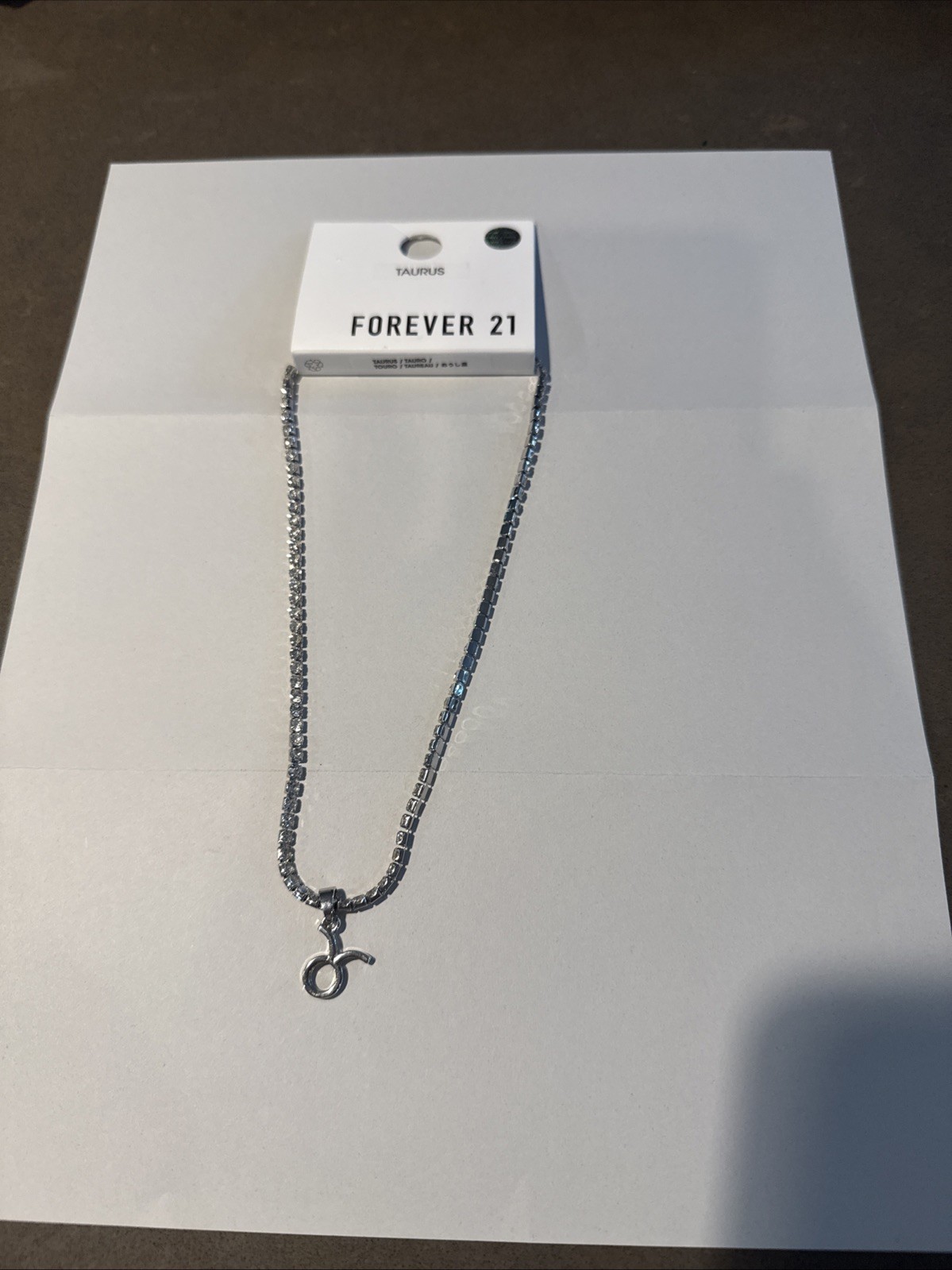 Zodiac sign necklace, silver .