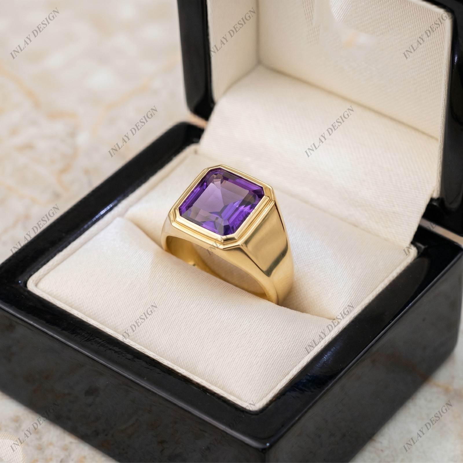 Amethyst Gemstone Ring 925 Sterling Silver Lovely Men’s Gift Ring All Siz
