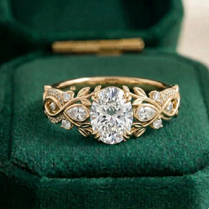 2.50Ct Oval F-VS1 Lab Grown Diamond Women Solitaire Wedding Ring 14k Yellow Gold