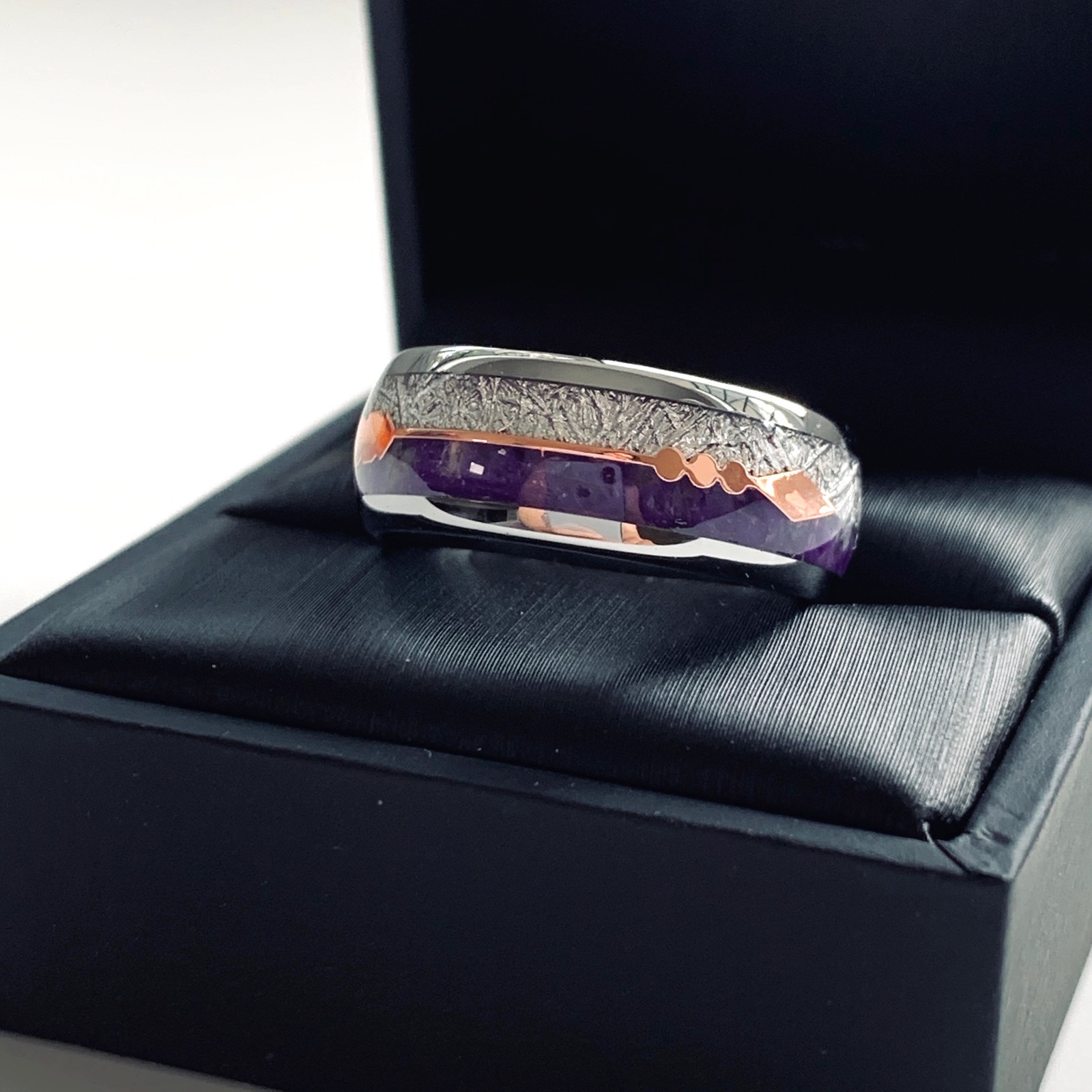 Purple Stone Ring, Mens Purple Ring, His and Hers Promise Ring, Matching Rings