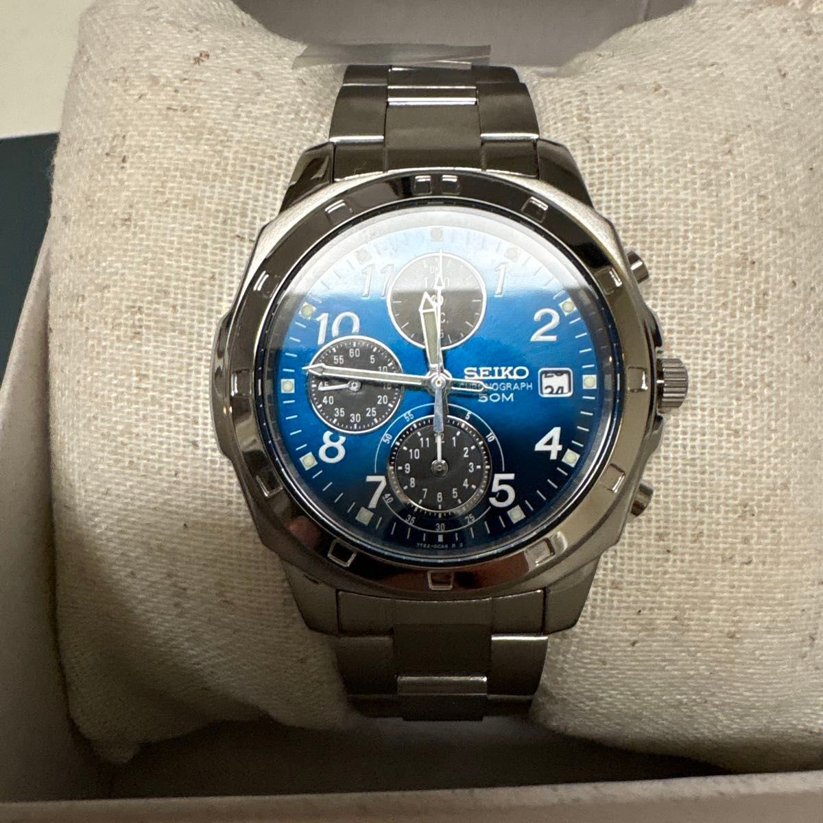 SEIKO Quartz Chronograph Blue Dial Watch