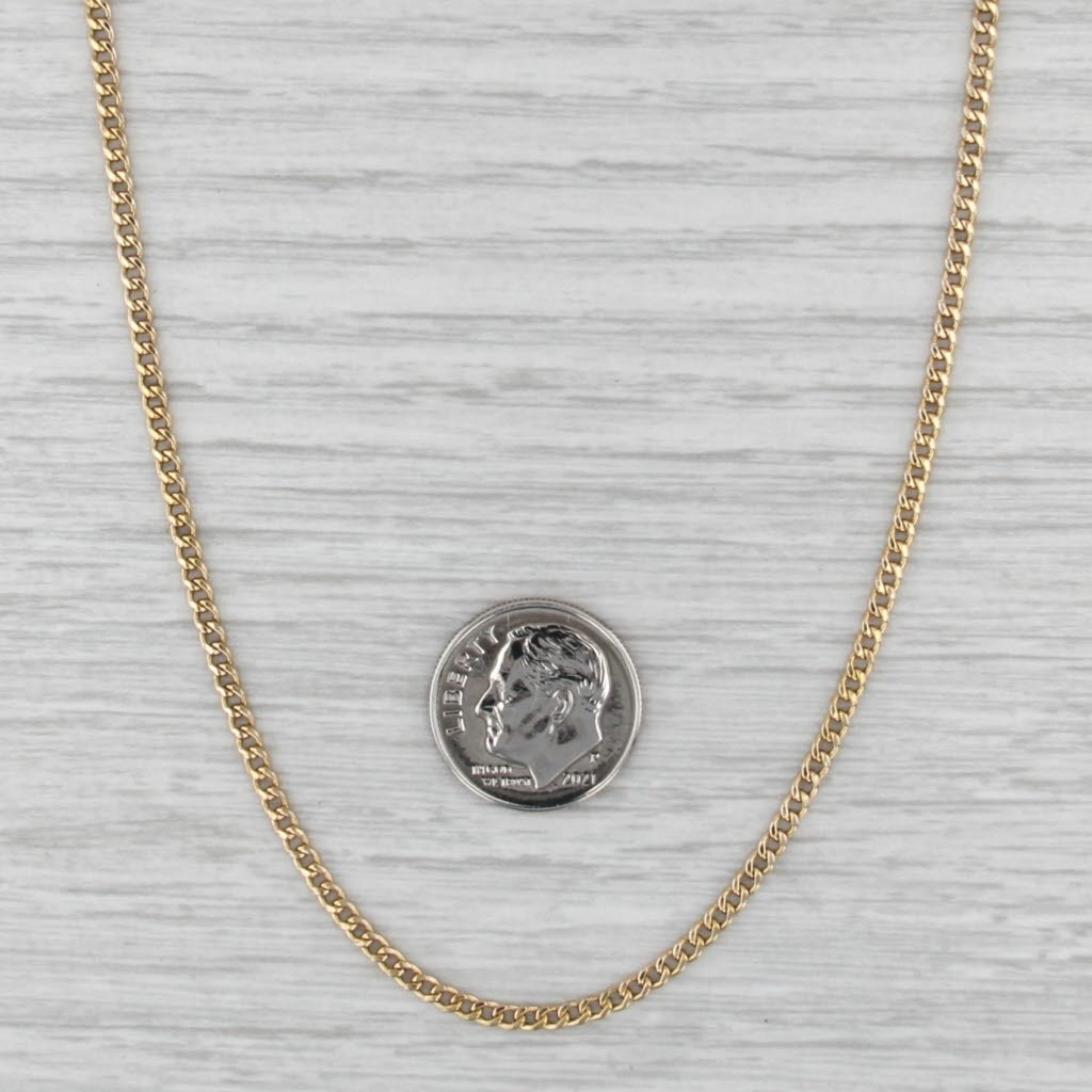 20.5″ 2.2mm Curb Chain Necklace 18k Yellow Gold Italian