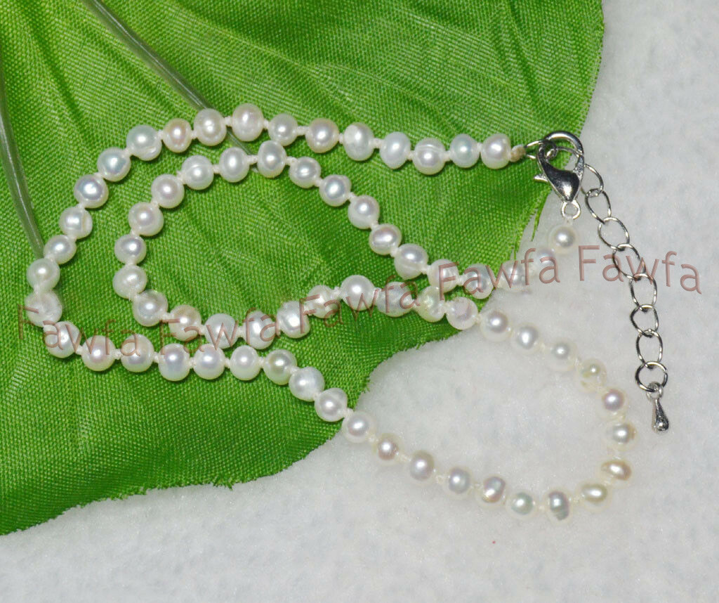 3-4mm Genuine Natural White Akoya Freshwater Culture Pearl Long Necklace 16-36″