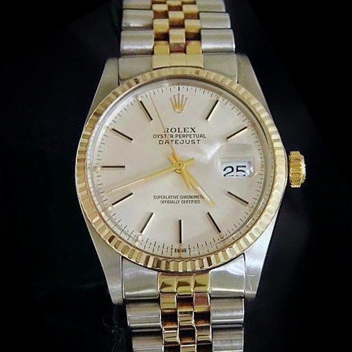 Rolex 2Tone 18K Gold/Stainless Steel Datejust Watch Silver Dial Jubilee 16013