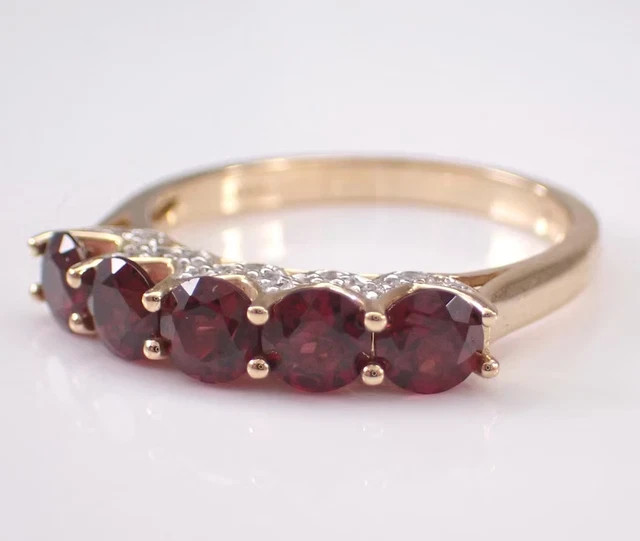 2Ct Round Cut Lab-Created Garnet Engagement Wedding Ring 14k Yellow Gold Plated