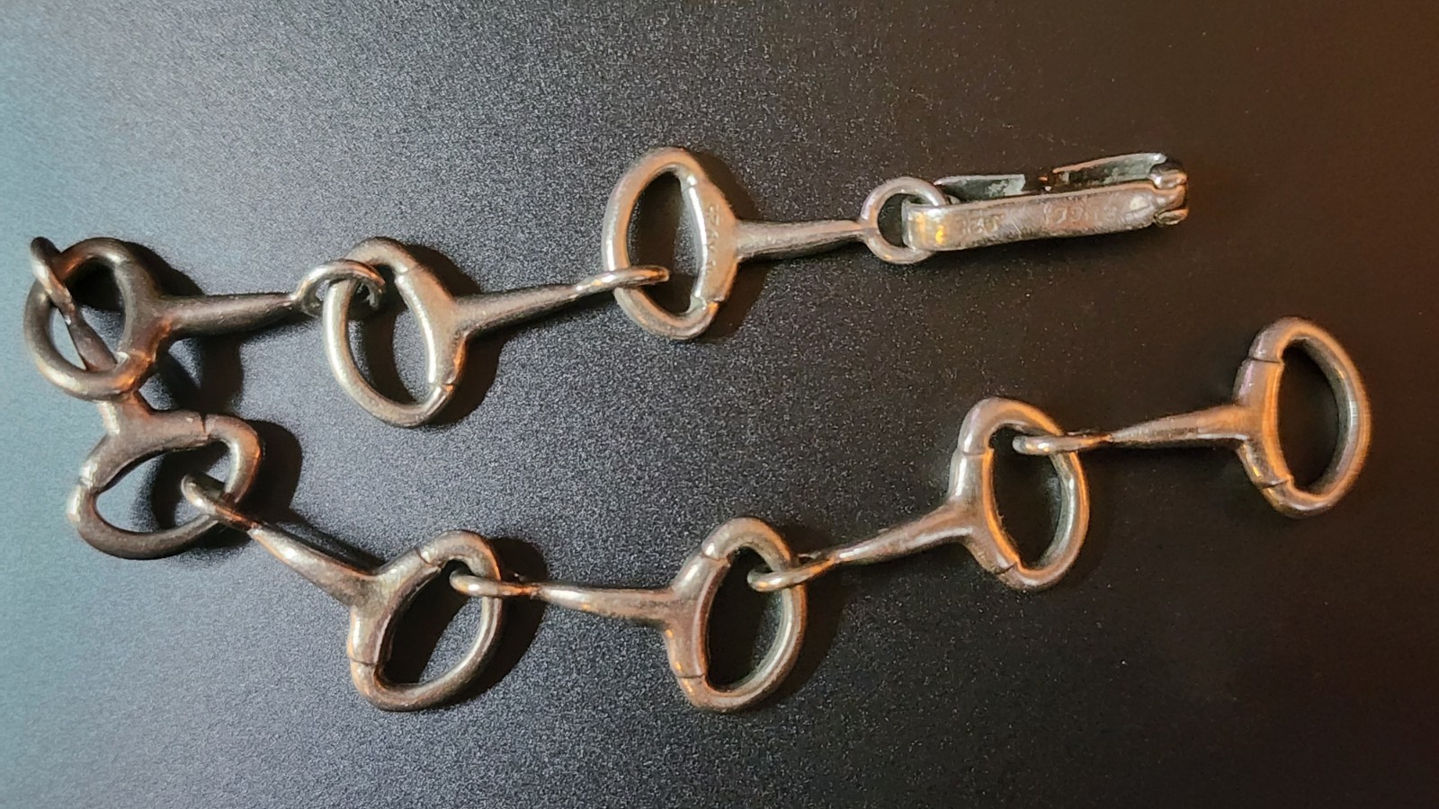Rare Vintage GUCCI Sterling Silver Horsebit Snaffle Bit Bracelet