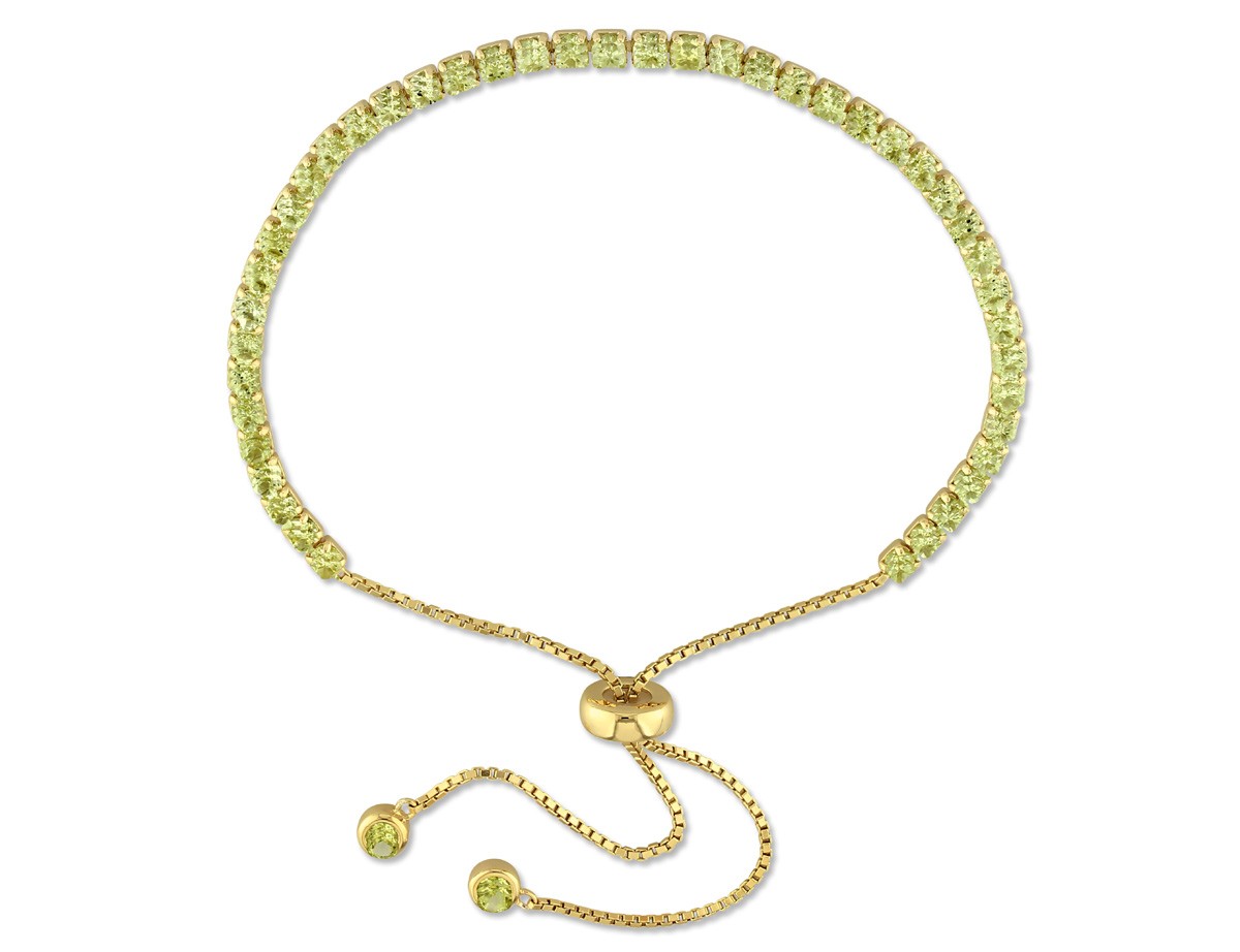 3.25 Carat (ctw) Peridot Bracelet Yellow Plated Sterling Silver