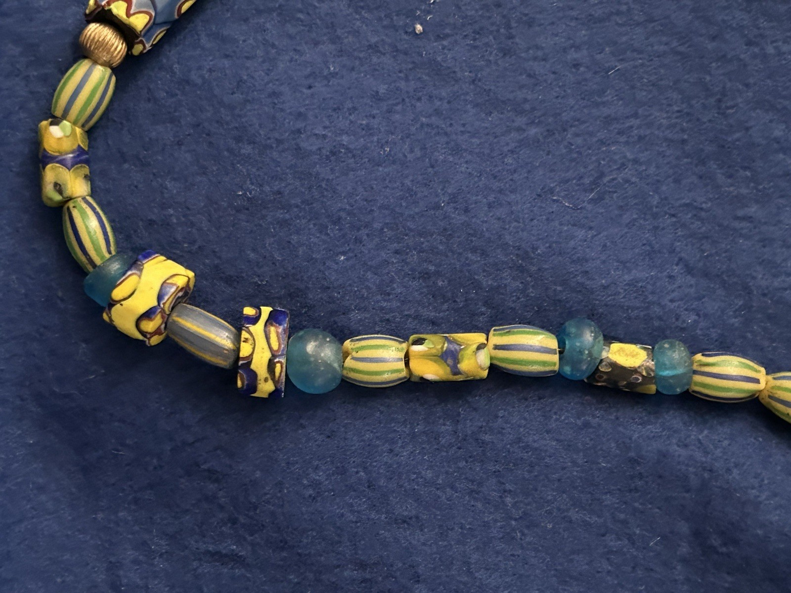 African Trade Bead Necklace In Varies Patterns Featuring “watermelon Chevron