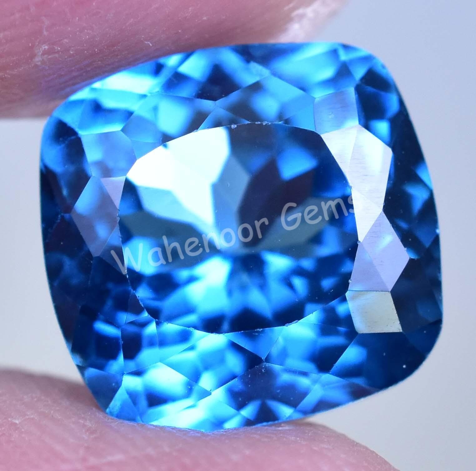 Natural Blue Zircon 7.20 Ct Cushion Stunning Certified Cambodian Gemstone