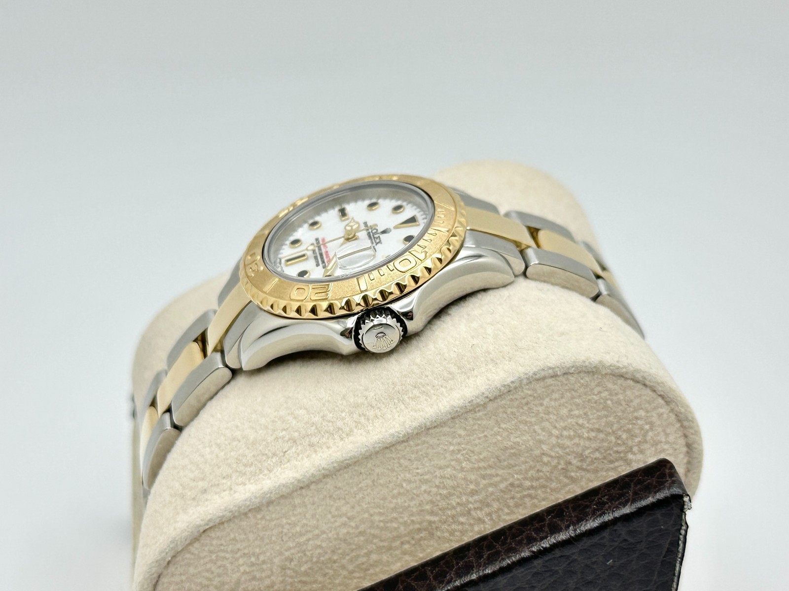 Rolex Ladies Yacht Master 69623 29mm White Dial 18K Yellow Gold Stainless Steel