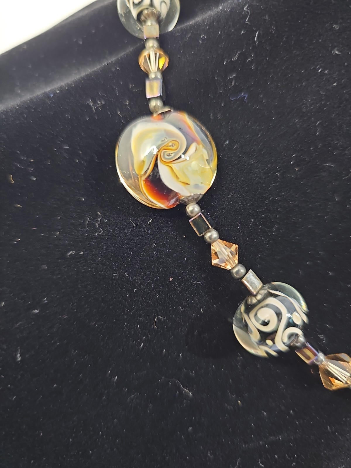 VTG Venetian MURANO GLASS 3 Piece Necklace 18in Stand – Hanging Earrings EUC