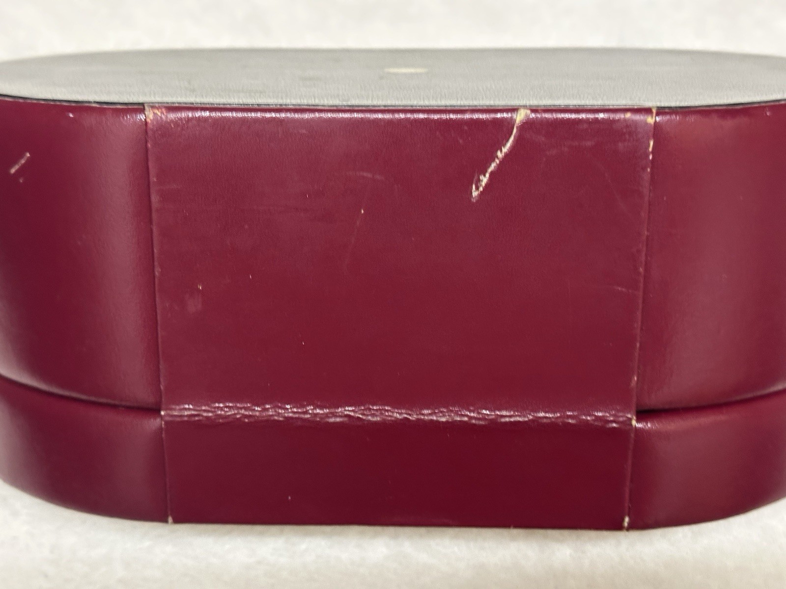 Burnt Red Faux Leather Jewelry Box w/ Velvet Lining &Multiple Compartments