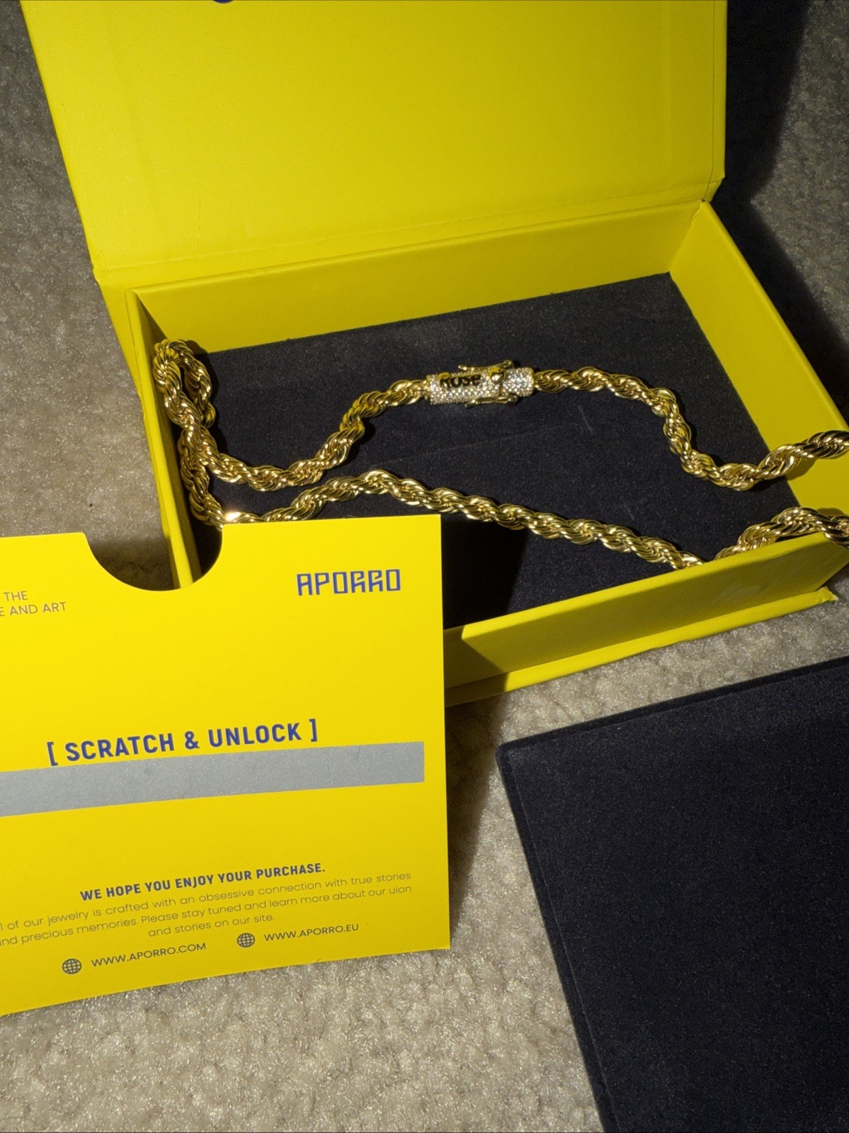 S925 Rope Chain With Moissanite Clasp – 6mm $659 MSRP 18in chain