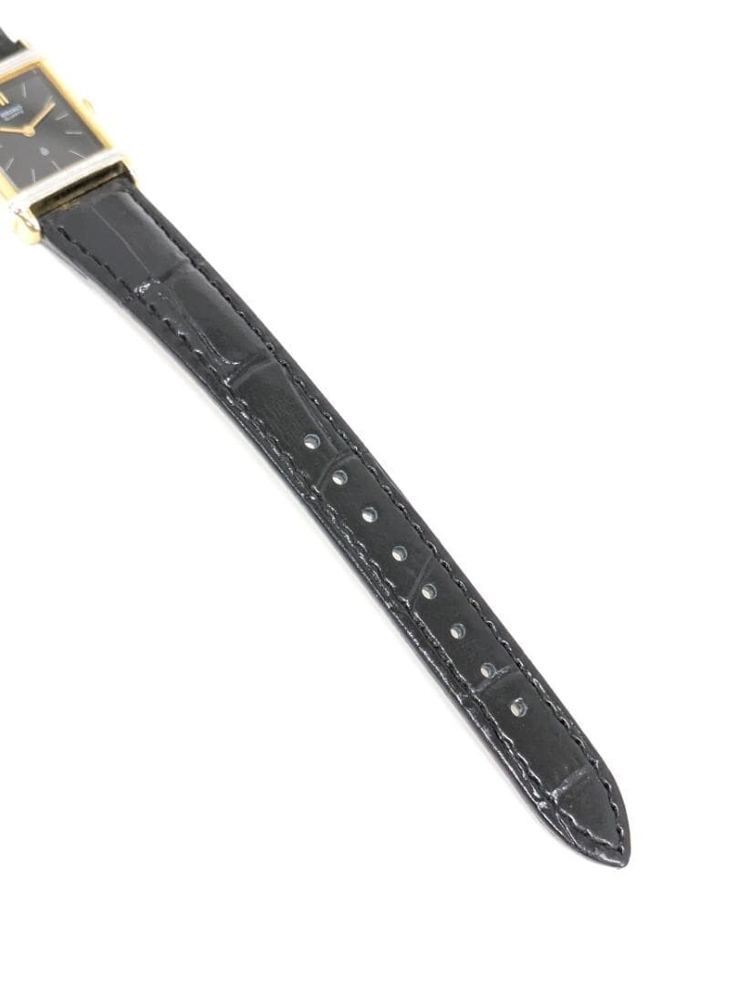 SEIKO 1400-5240 Rectangular Wristwatch Black Quartz From Japan