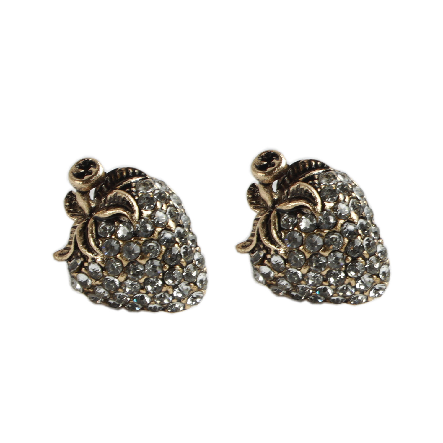 Earring for Women Strawberry Shape Ear Stud Crystal Paved Mini Shinny Ear Rings