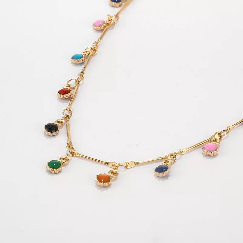 Choker necklace black bead gold or silver variety choices