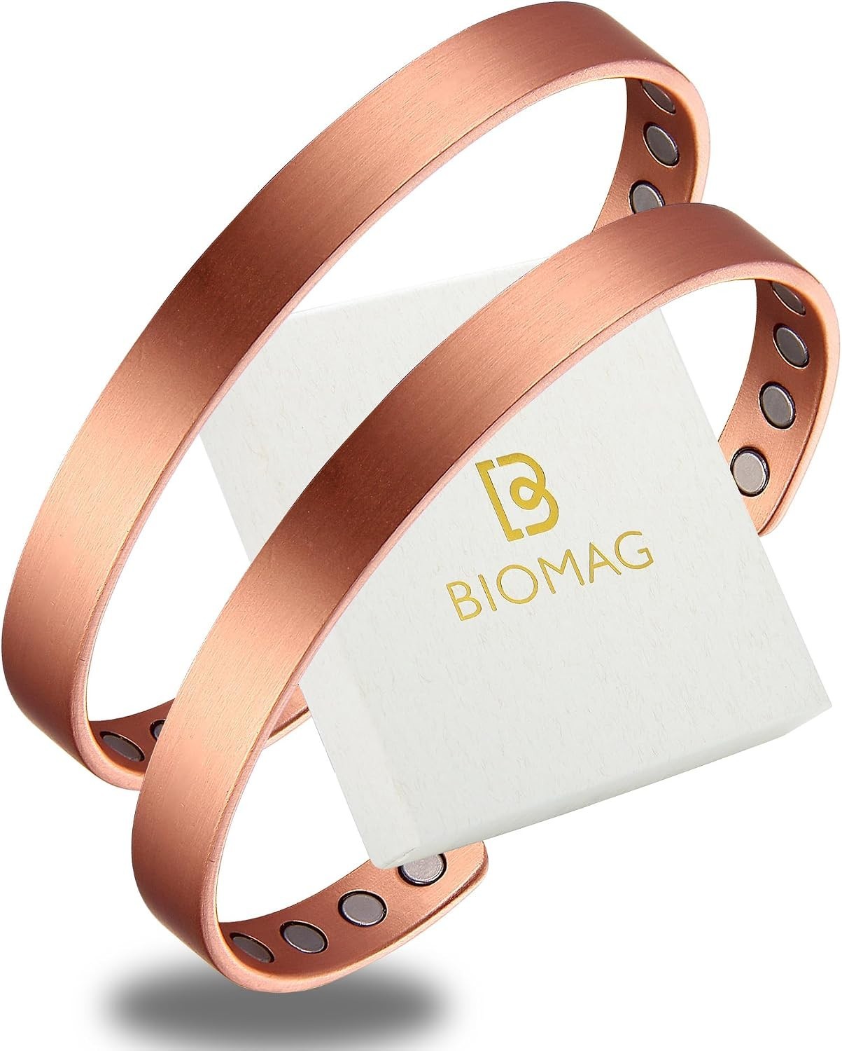 2Pcs Adjustable 99.99% Pure Copper Magnetic Bracelet Set for Women – Gift Ready