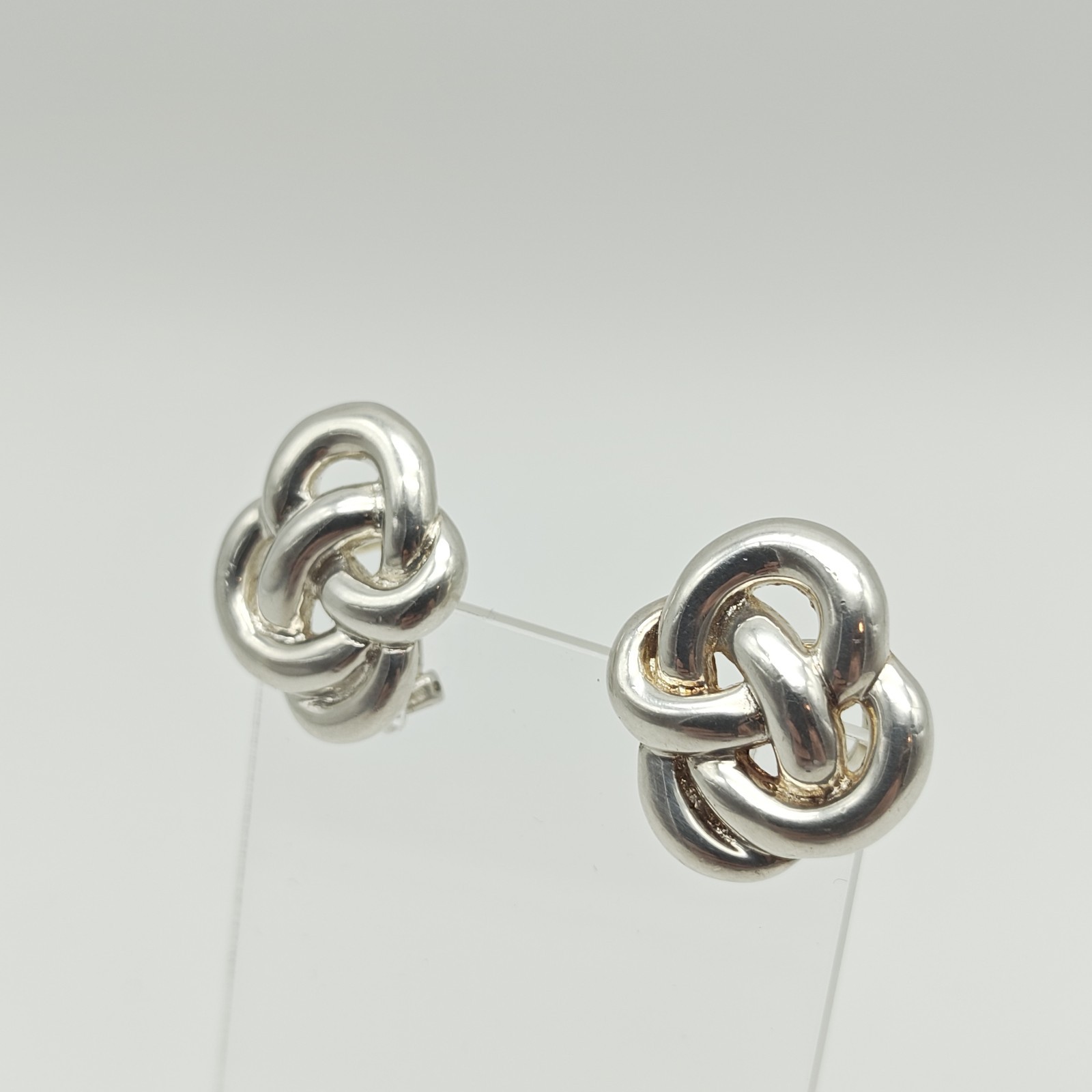 Angela Cumming AC Studio Sterling Silver 925 14K Gold Posts Knot Earrings