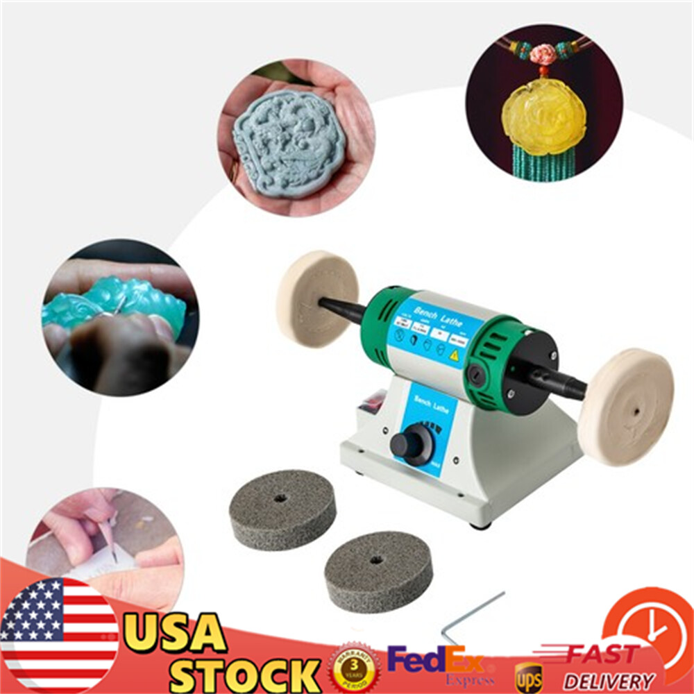 Portable Jewelry Polisher Bench Grinder Watch Gem Buffing Machine Variable Speed
