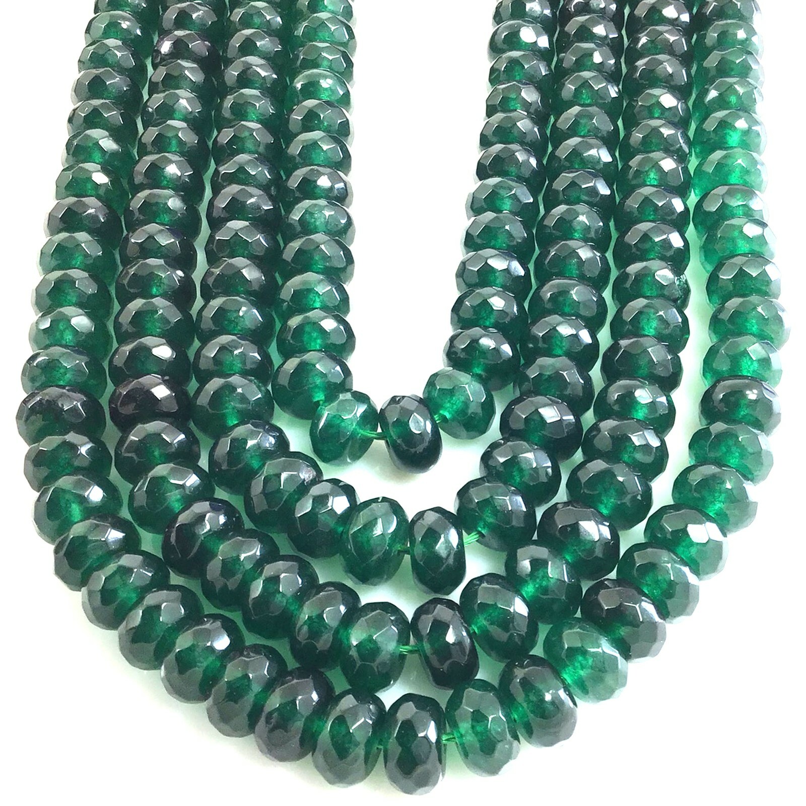 Green Emerald Jade Faceted Rondelle Loose Beads 15″ strand 4mm 6mm 8mm 10mm