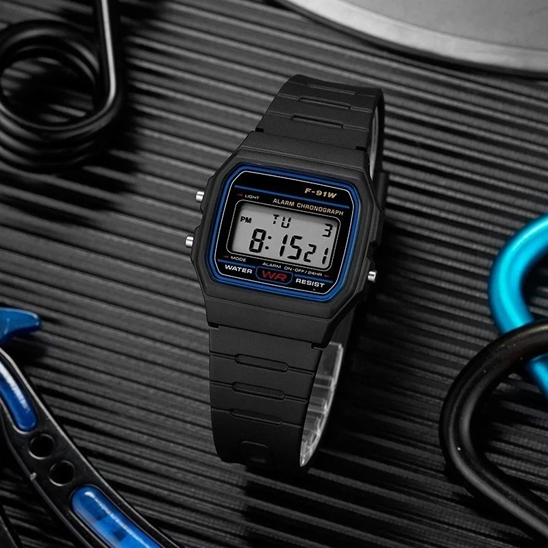 F 91W Classic Digital Resin Strap Watch Stopwatch Chronograph Sport Unisex Men*