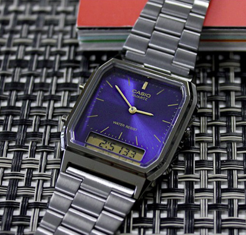 Casio AQ-230GG-2A vintage analog digital quartz unisex watch blue Japan