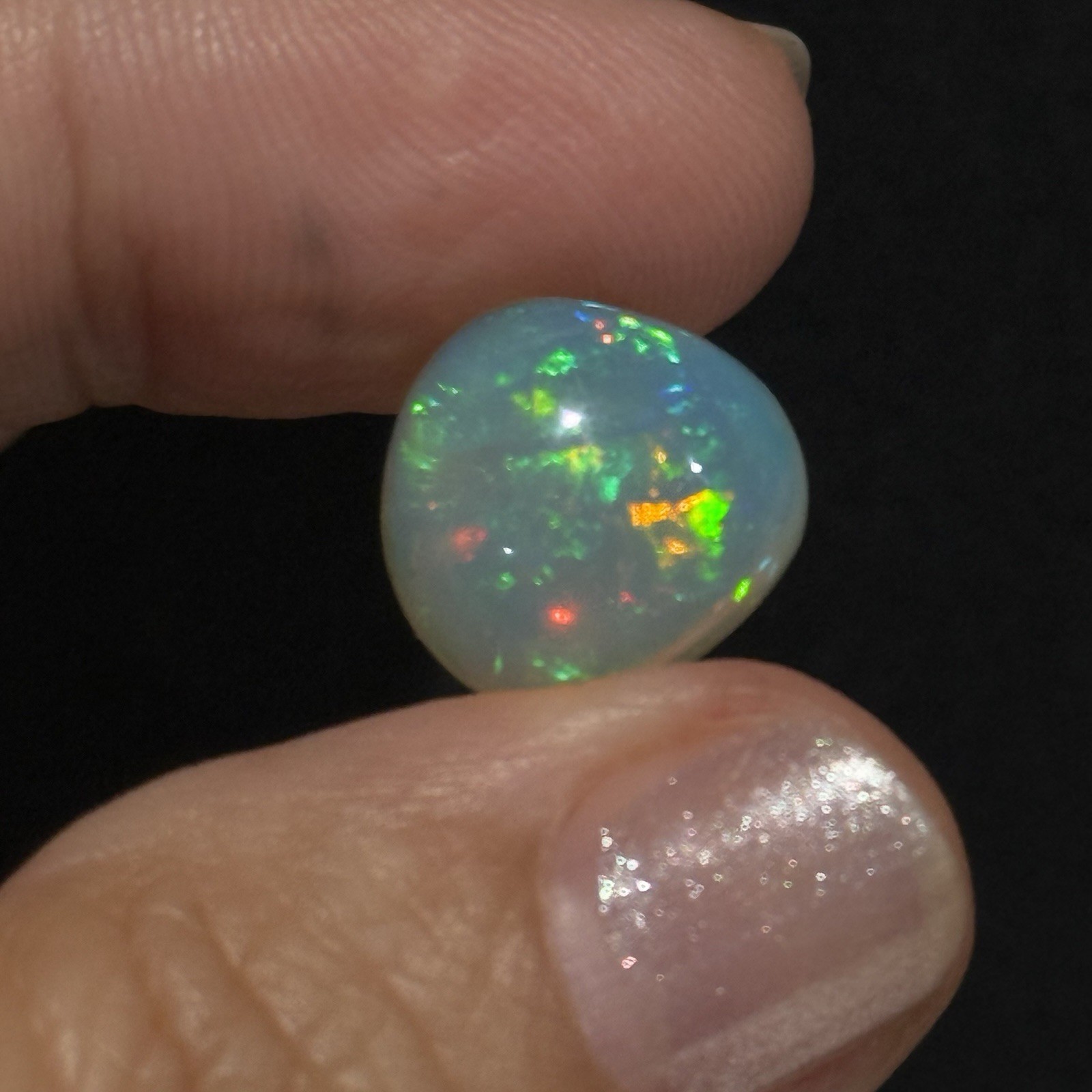 8.6ct 13.7×13.3x9mm Finest Colorful Bauble Like Ethiopian Welo Opal Cabochon