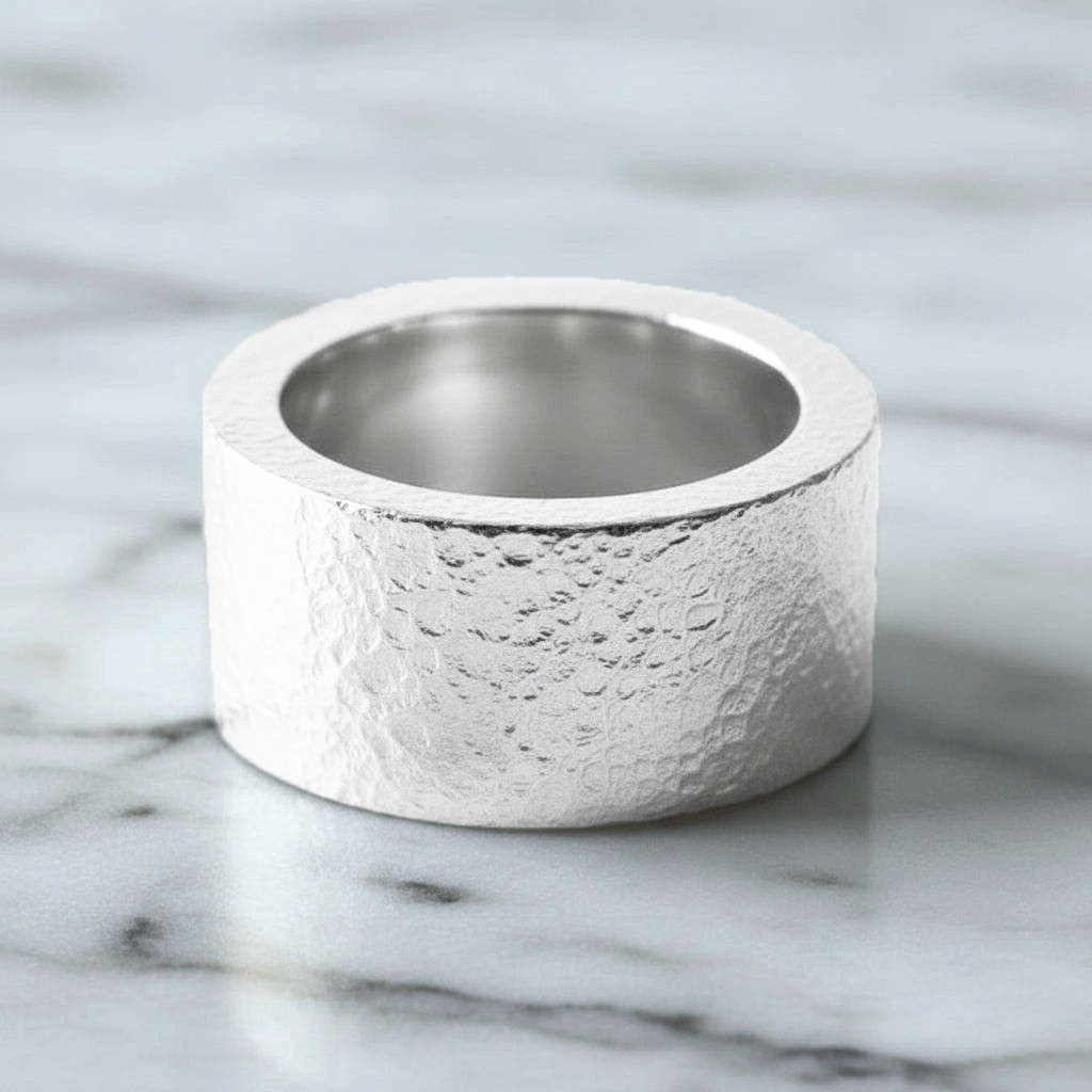 Hammered CUSTOM 999 Silver Ring 31g 1Oz Ancient Rome Width 13.5mm Thick 3.5mm