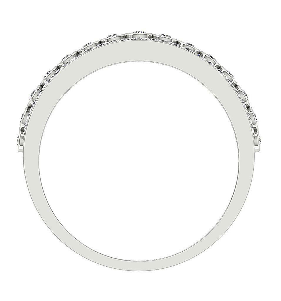 Anniversary Ring VVS1 E 0.50 Ct Natural Round Diamond 14K Solid Gold 6.90 mm