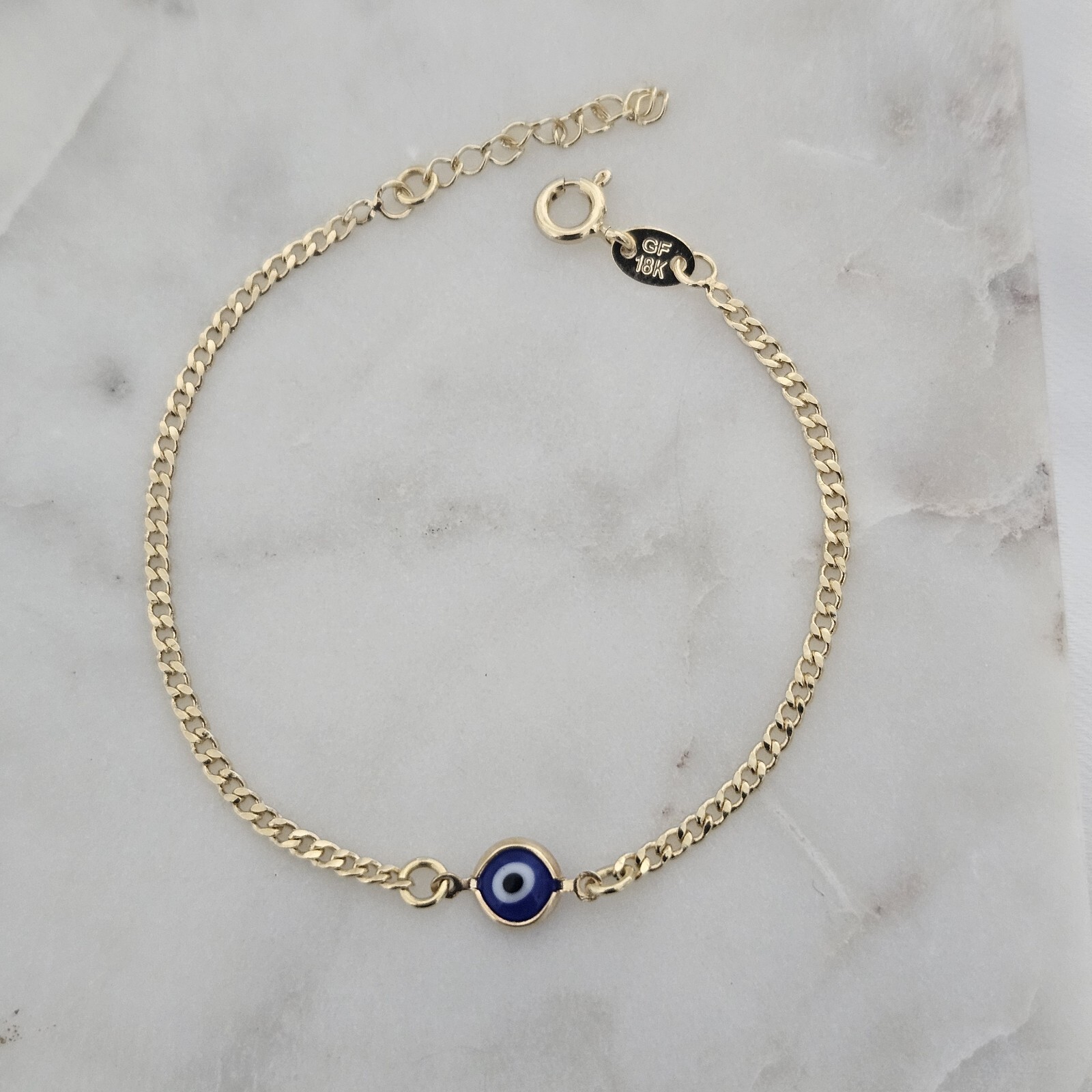 18k Gold Filled blue Evil Eye bracelet Protection bracelet Waterproof bracelet
