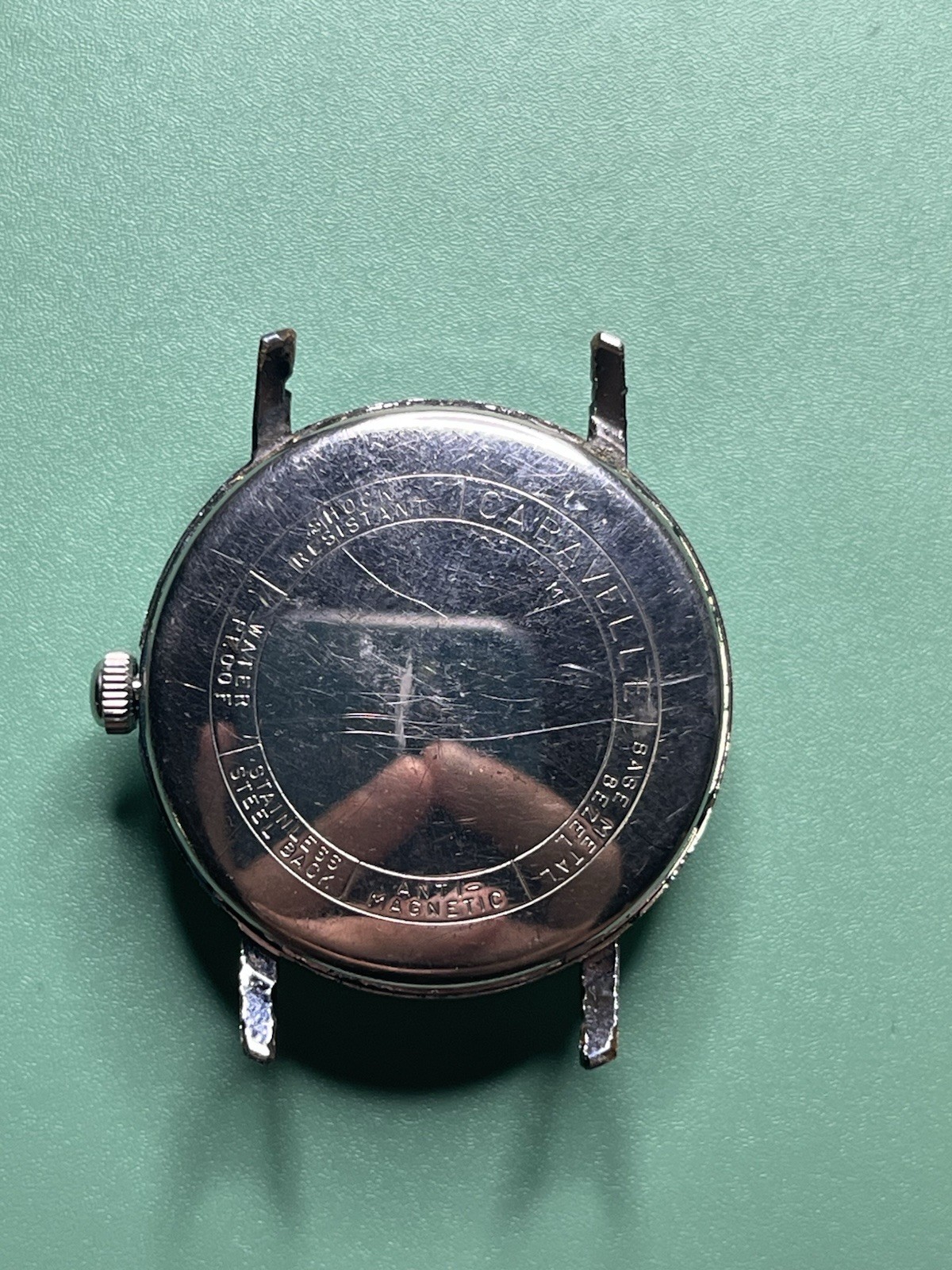 Caravelle 11DP Manual 17 Jewels Black Dial Stainless 31.5mm. Movement Serviced
