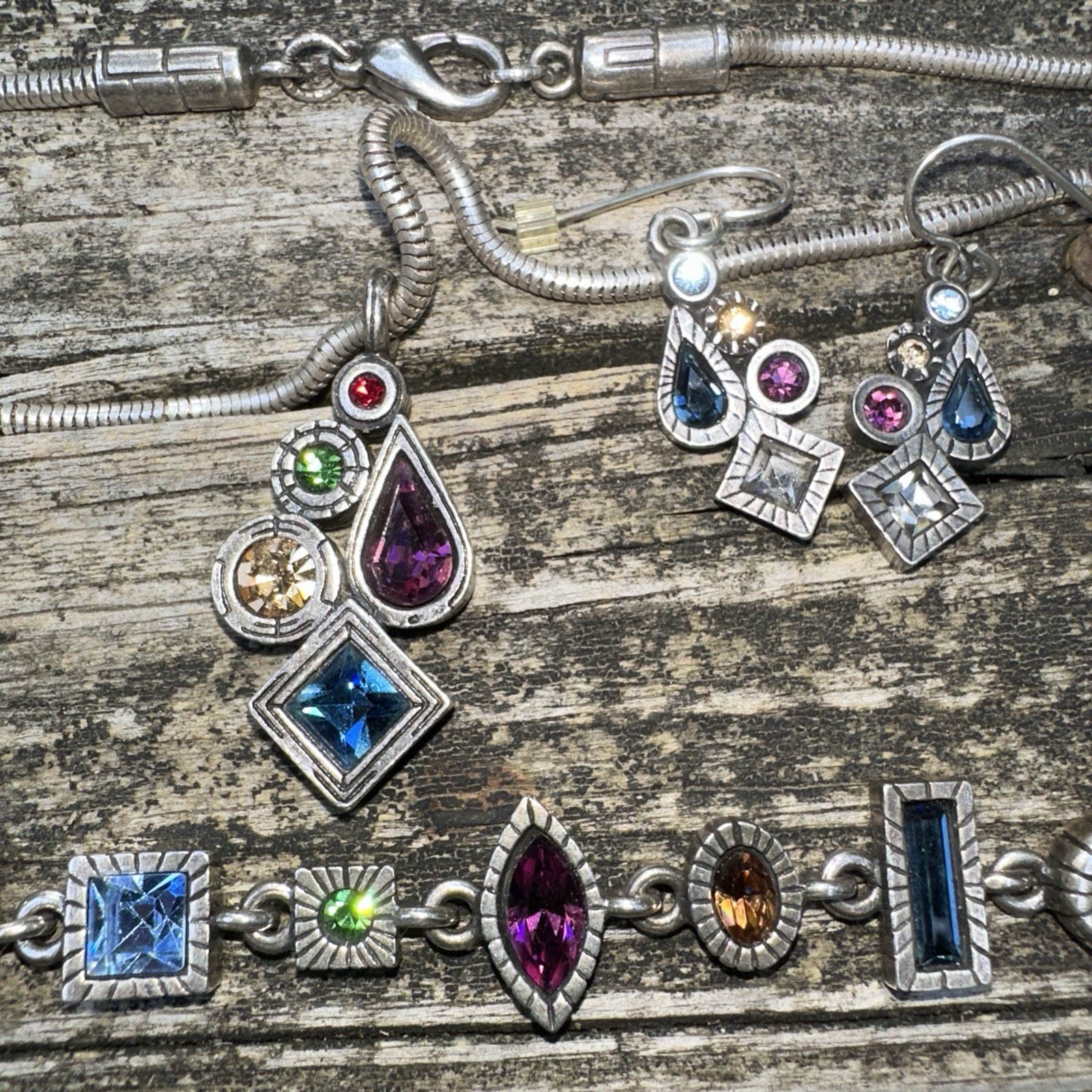 NWOTMINT!! Patricia Locke Silver Charm/Cluster Necklace, bracelet, And Earrings