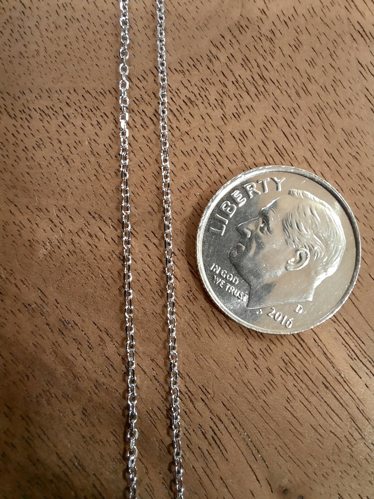 16.25″ / 18.25″ Adjustable 14K White Gold 1.0mm Rolo Chain Necklace – 1.47 grams