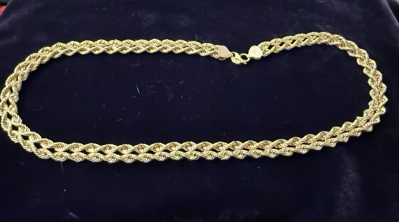 Vintage 14k EternaGold Double Rope Chain Necklace – 18″ 8mm Approx 13g QVC Peru