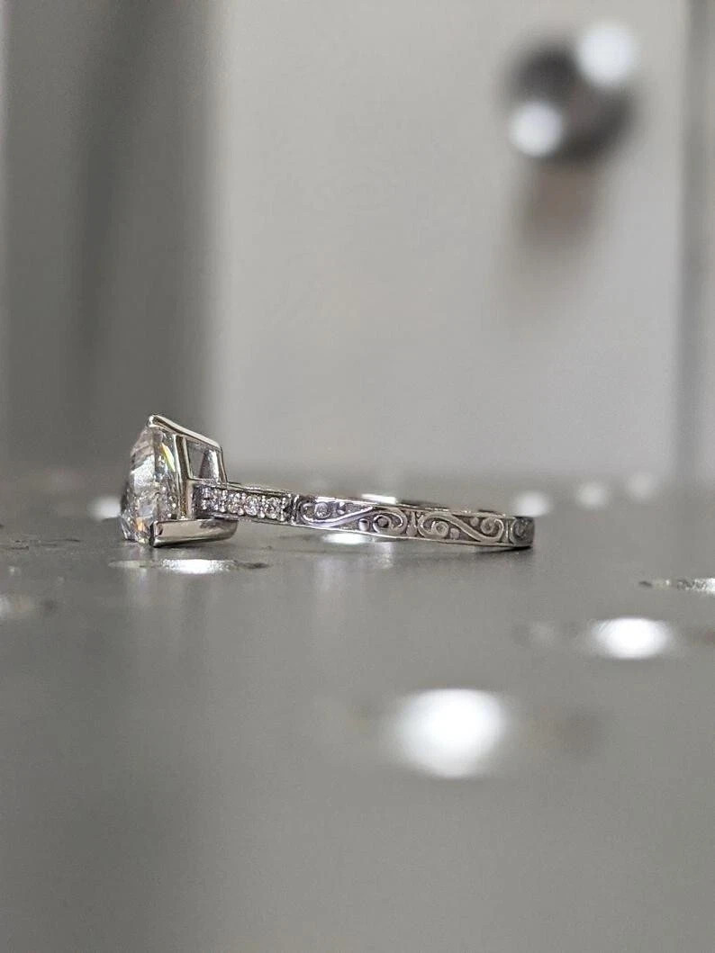 2.50 Ct. Treated Trillion Cut White Diamond Amazing Wedding Ring in 925 Silver