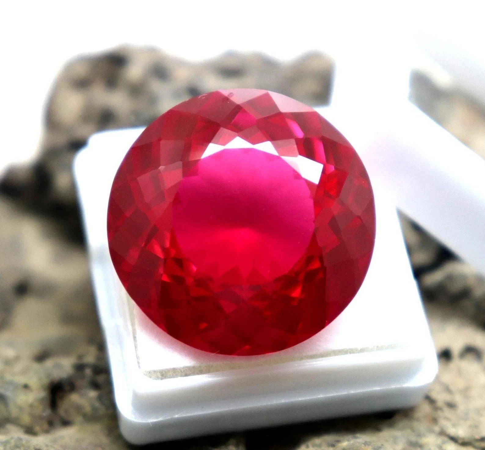 45 Ct Mozambique Red Ruby Round Cut Certified Loose Gemstone