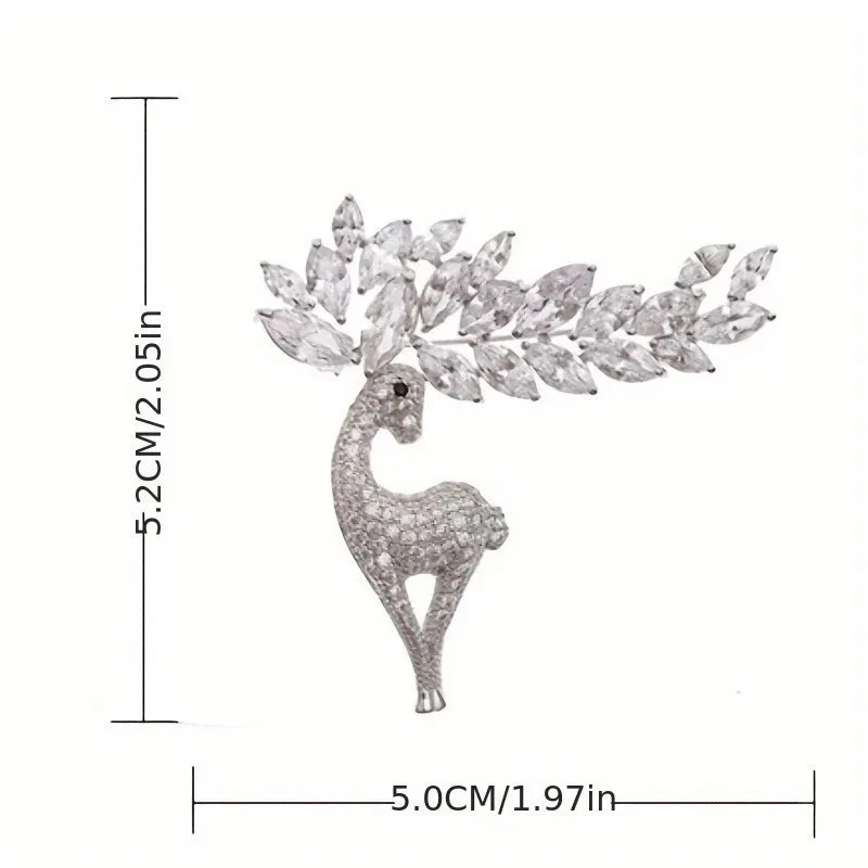 Luxury Gold Reindeer Brooch Pin–Crystal Rhinestone Christmas Jewelry Gift Women