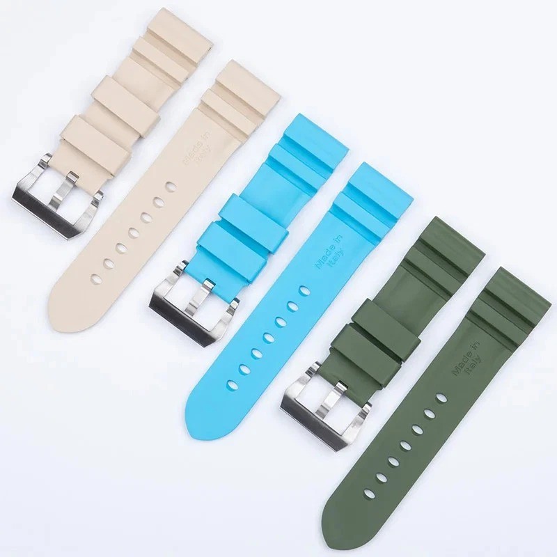 22mm 24mm 26mm Rubber Watch Strap FKM Band For Officine Panerai Series