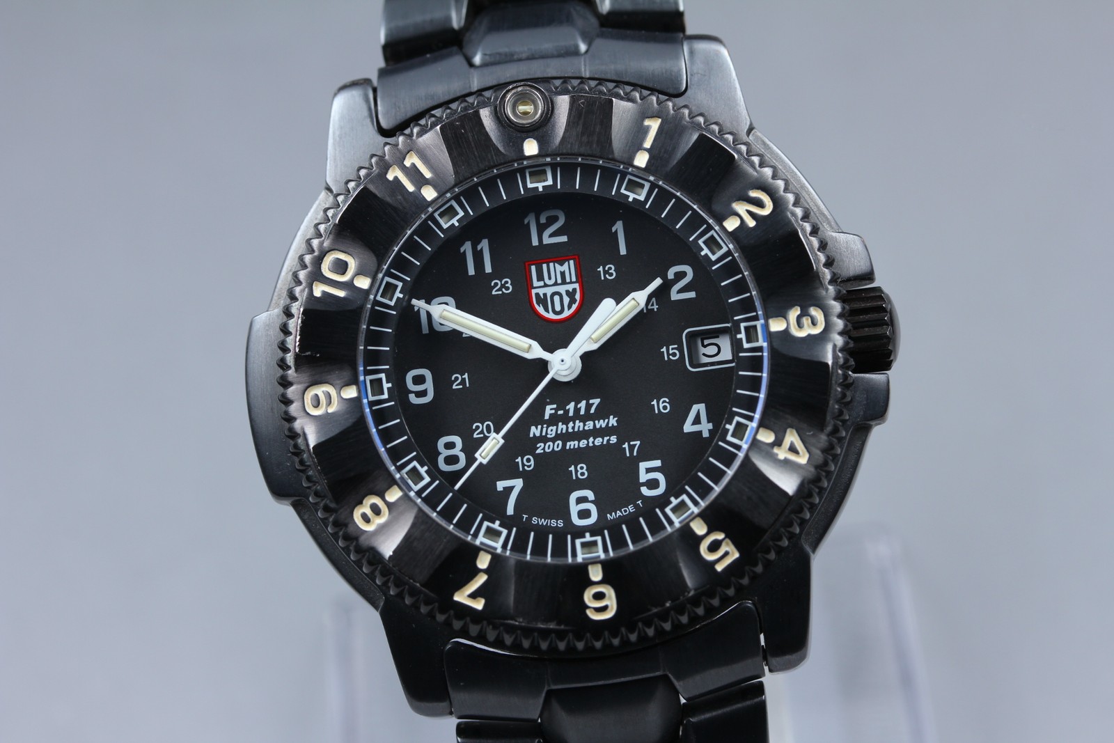 *Near MINT* Luminox F-117 Nighthawk 3400 48mm Black Quartz Men’s Vintage Watch