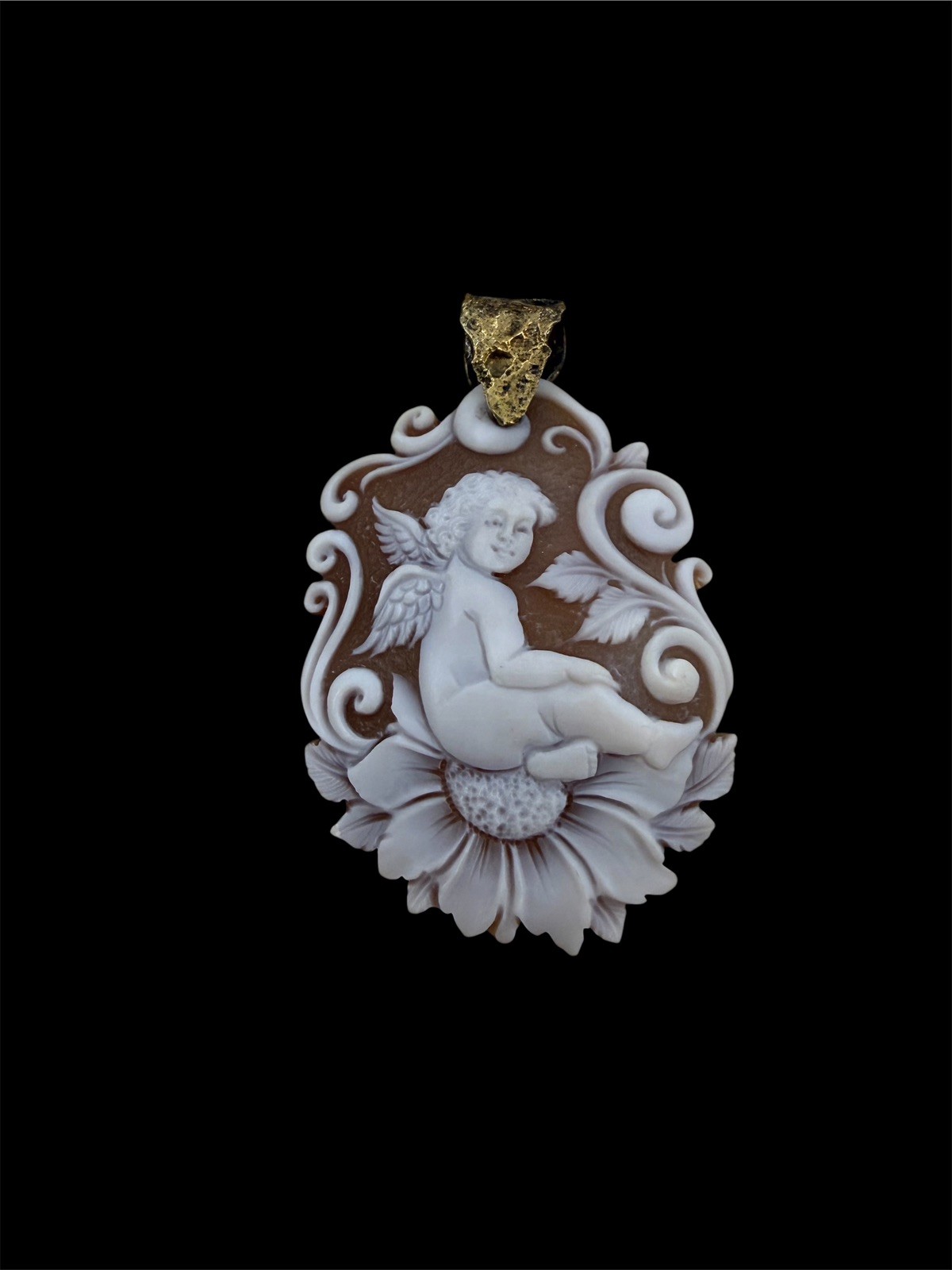CAMEO PENDANT -SILVER -PUTTINO -Sardonic cameo