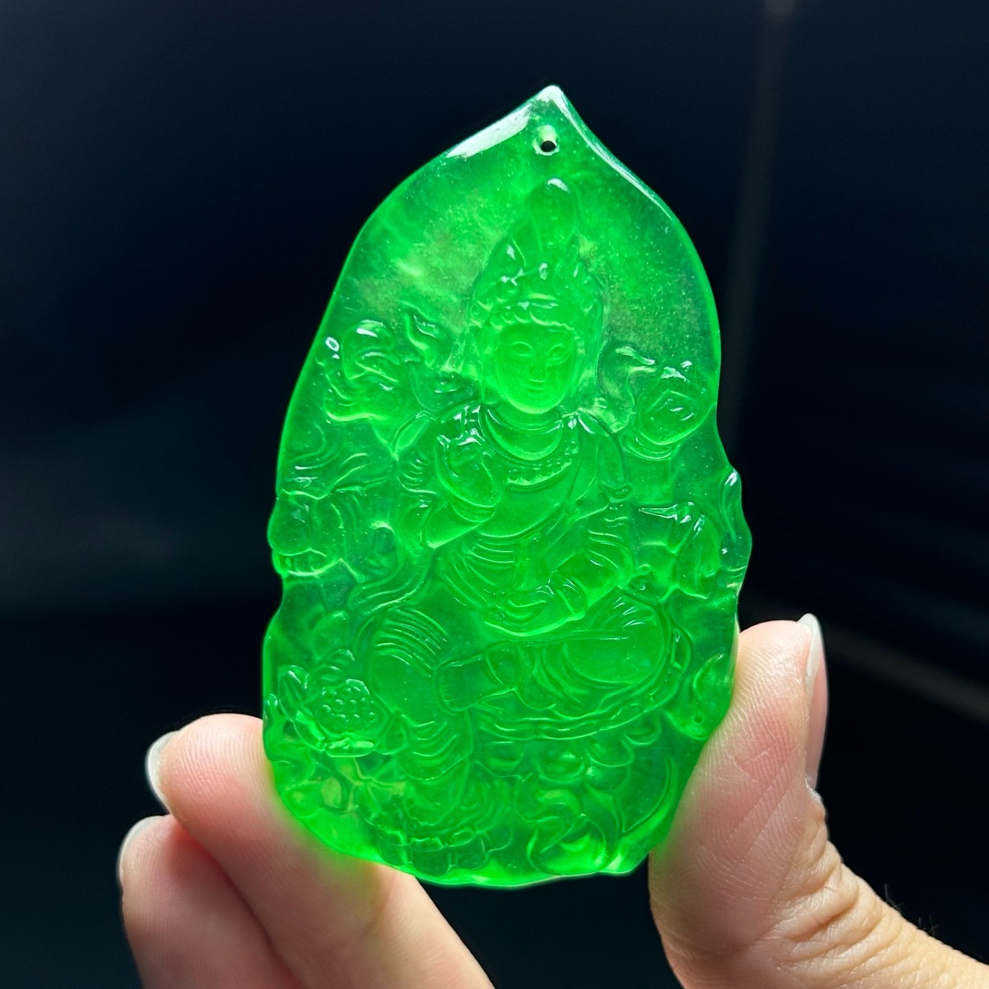 Natural ice Burmese Jade Jadeite Carved dragon kwan-yin lucky Pendant&Necklaces